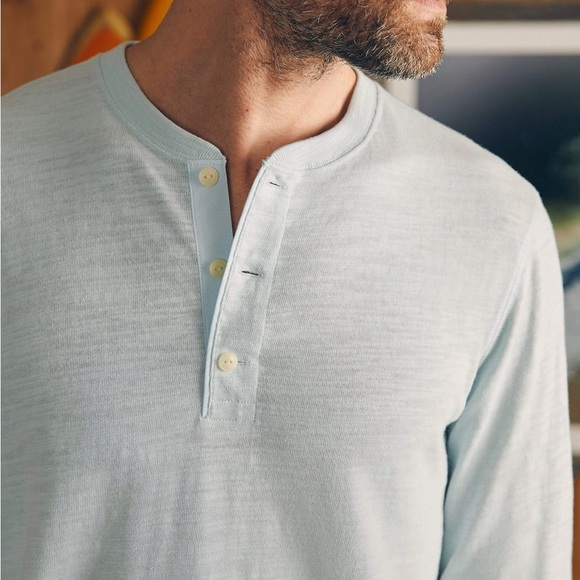 FAHERTY Sunwashed Slub Hanley Light Blue - Picture 2 of 10